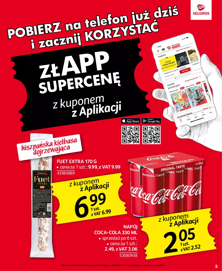 Gazetka promocyjna Selgros - Oferta spożywcza - ważna 04.05 do 17.05.2023 - strona 5 - produkty: Coca-Cola, Napój