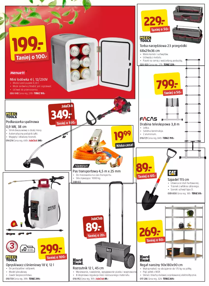 Gazetka promocyjna Jula - Gazetka - ważna 28.04 do 11.05.2023 - strona 6 - produkty: Cynk, Drabina, Kasza, Lodówka, Pas transportowy, Pasek, Piec, Plecak, Por, Regał, Sport, Teleskop, Tera, Top, Torba, Tran, Uchwyty