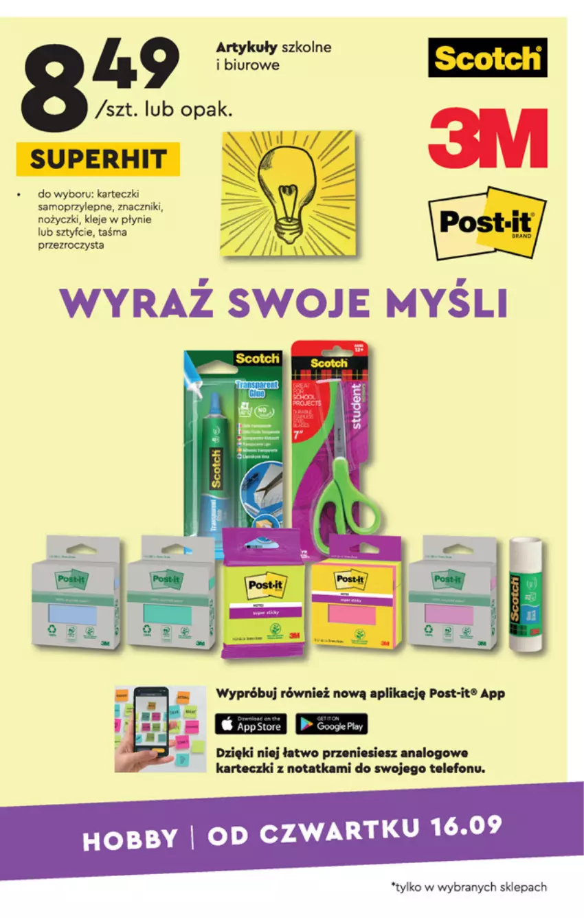 Gazetka promocyjna Biedronka - Okazje tygodnia - ważna 13.09 do 30.09.2021 - strona 19 - produkty: Biuro, Hobby, Karteczki samoprzylepne, Klej, Mop, Noż, Nożyczki, Telefon