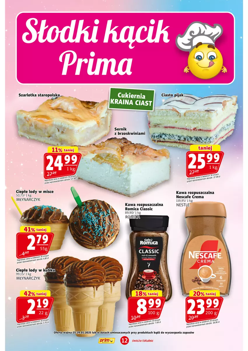 Gazetka promocyjna Prim Market - ważna 23.01 do 29.01.2025 - strona 12 - produkty: Kawa, Kawa rozpuszczalna, Ser, Szarlotka