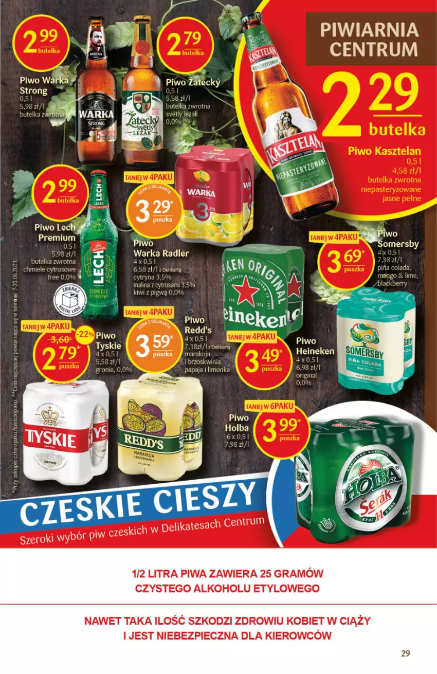 Gazetka promocyjna Delikatesy Centrum - Gazetka Delikatesy Centrum - ważna 12.08 do 18.08.2021 - strona 29 - produkty: Gra, Heineken, Kiwi, Limonka, Papaja, Piec, Piwa, Piwo, Radler, Rum, Tyskie, Warka