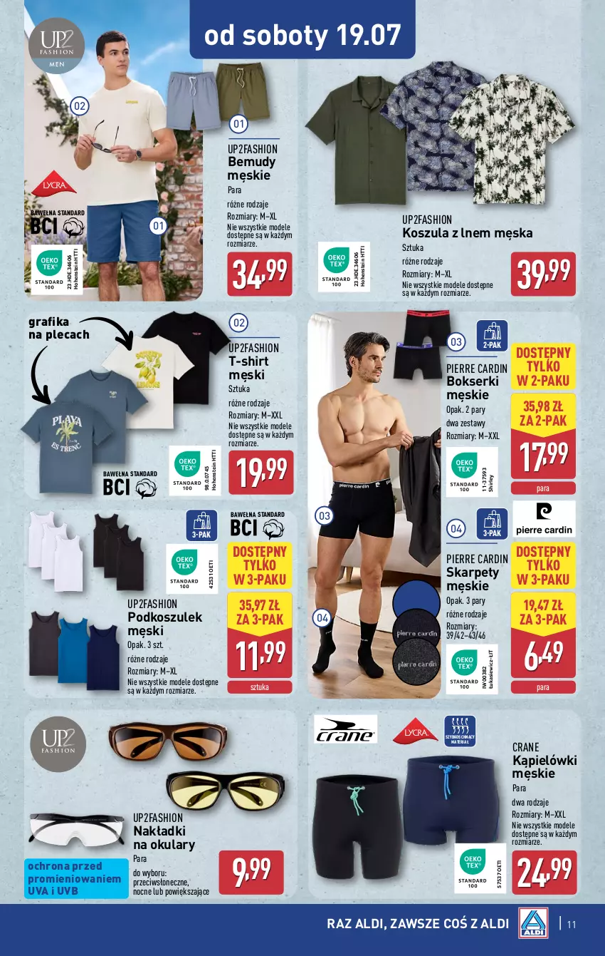 Gazetka promocyjna Aldi - Artykuły przemysłowe i tekstylia - ważna 16.07 do 19.07.2025 - strona 11 - produkty: Bokserki, Fa, Gra, Grafika, Karp, Kosz, Koszula, Pierre Cardin, Podkoszulek, Ser, T-shirt