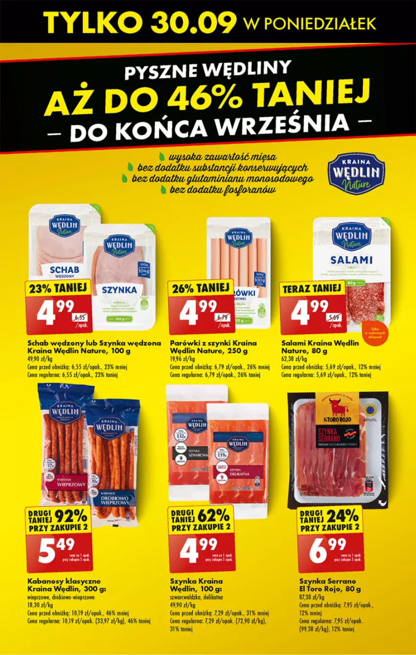 Gazetka promocyjna Biedronka - Od poniedzialku - ważna 30.09 do 05.10.2024 - strona 43 - produkty: Parówki, Parówki z szynki, Salami, Ser, Szynka, Tera