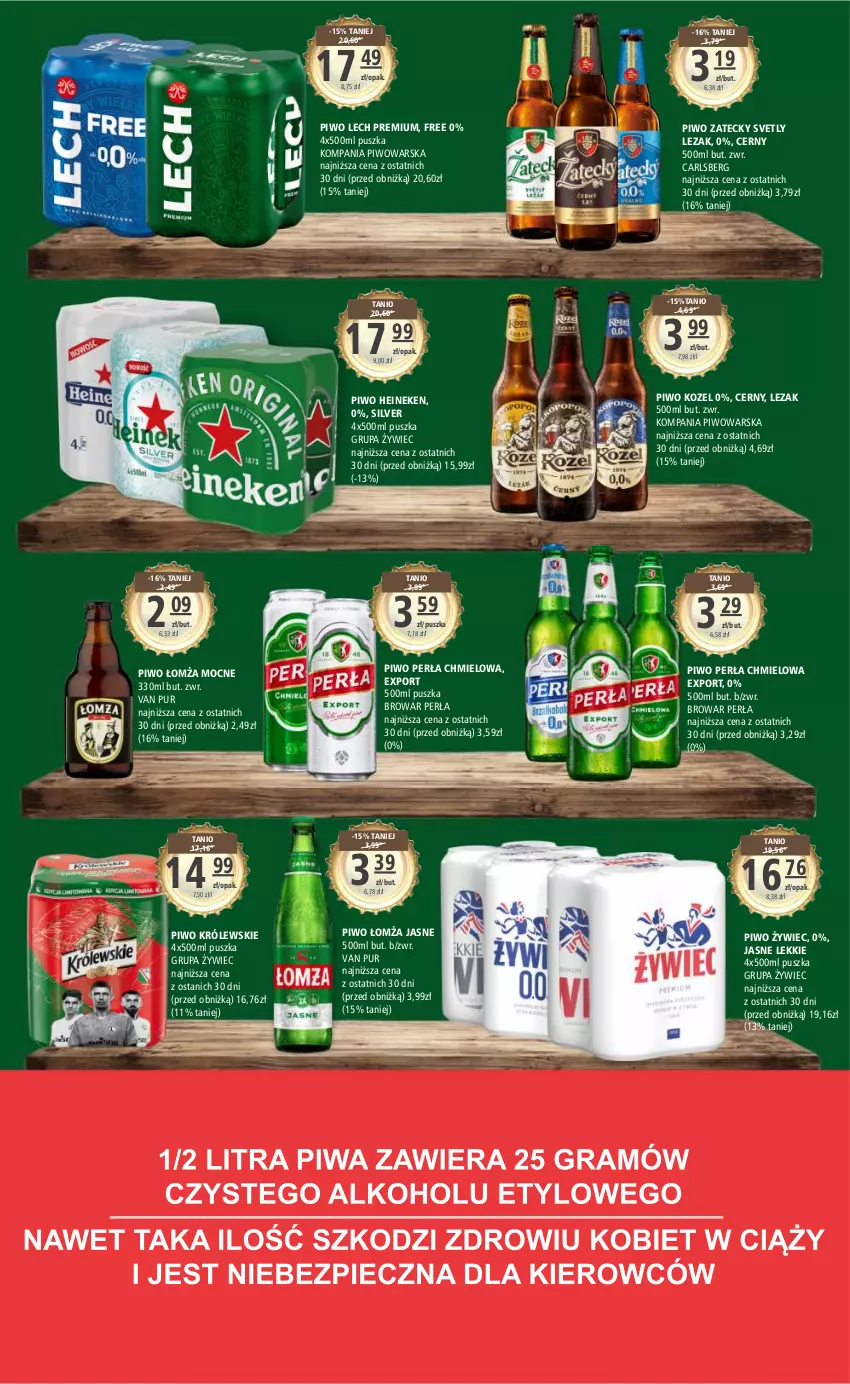 Gazetka promocyjna Arhelan - Gazetka - ważna 23.02 do 03.03.2024 - strona 15 - produkty: Carlsberg, Heineken, Kozel, Królewski, Lech Premium, Perła, Piwo, Por, Pur