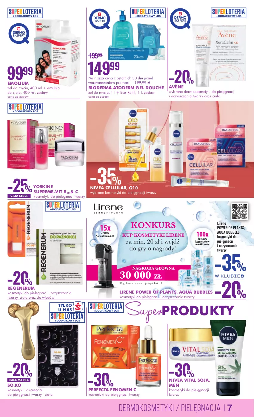 Gazetka promocyjna Super Pharm - Gazetka - ważna 31.08 do 13.09.2023 - strona 7 - produkty: Atoderm, Avène, Bioderma, Emolium, Emulsja, Lirene, Nivea, Perfecta, Rum, Ser, Yoskine