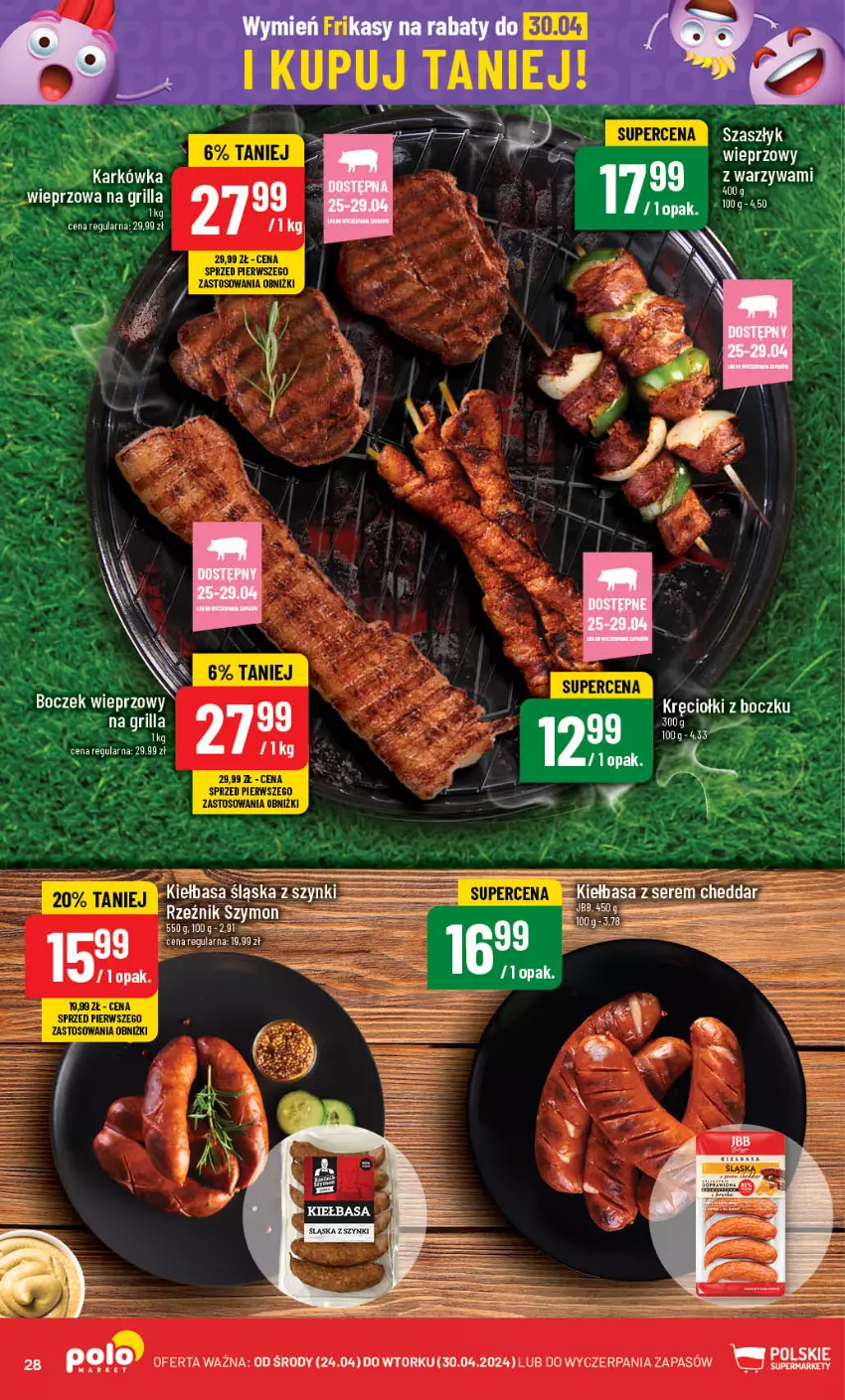 Gazetka promocyjna PoloMarket - Gazetka pomocyjna - ważna 24.04 do 30.04.2024 - strona 28 - produkty: Boczek, Grill, Kiełbasa