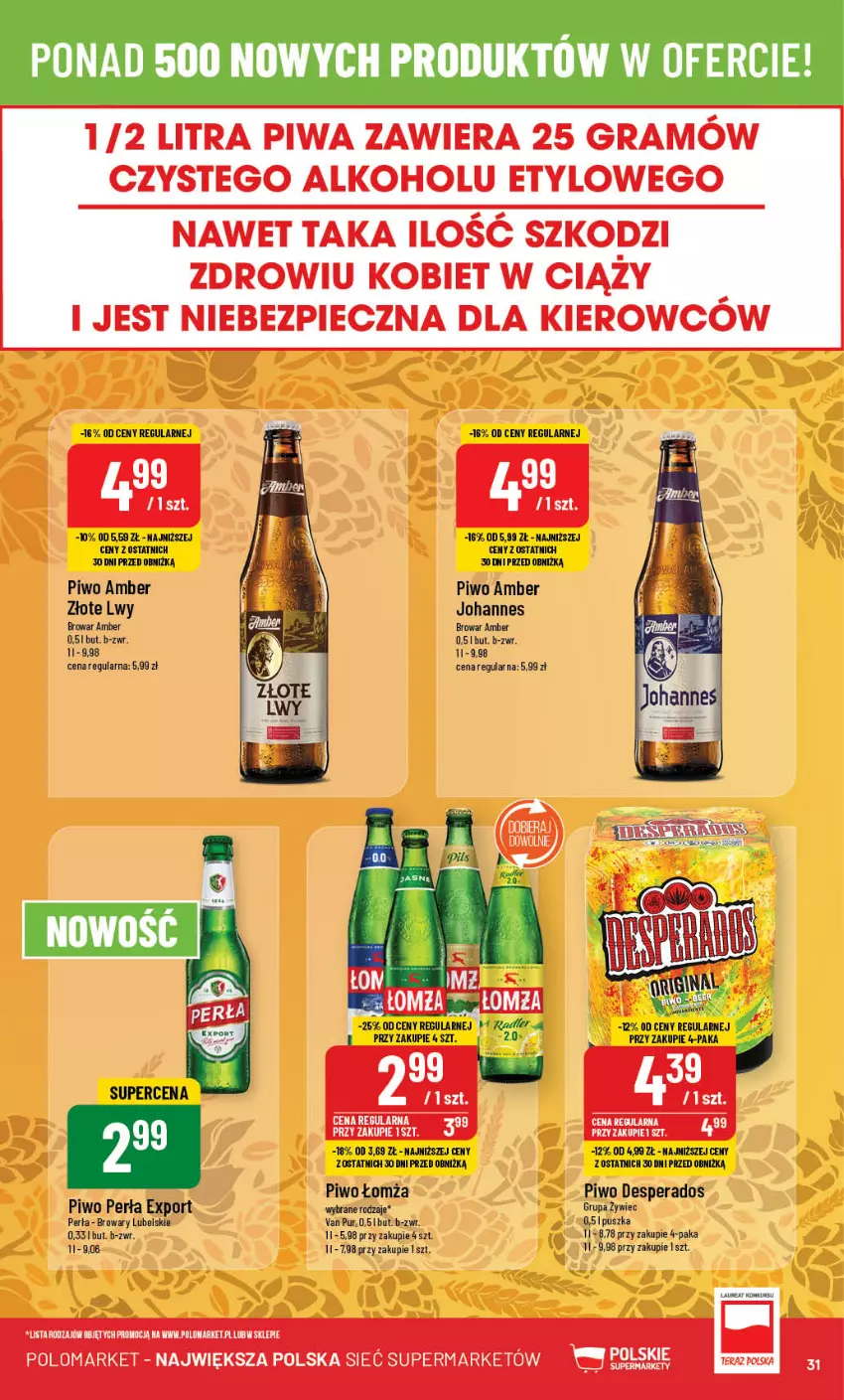 Gazetka promocyjna PoloMarket - Gazetka pomocyjna - ważna 24.04 do 30.04.2024 - strona 31 - produkty: Desperados, Perła, Piwo, Por, Pur