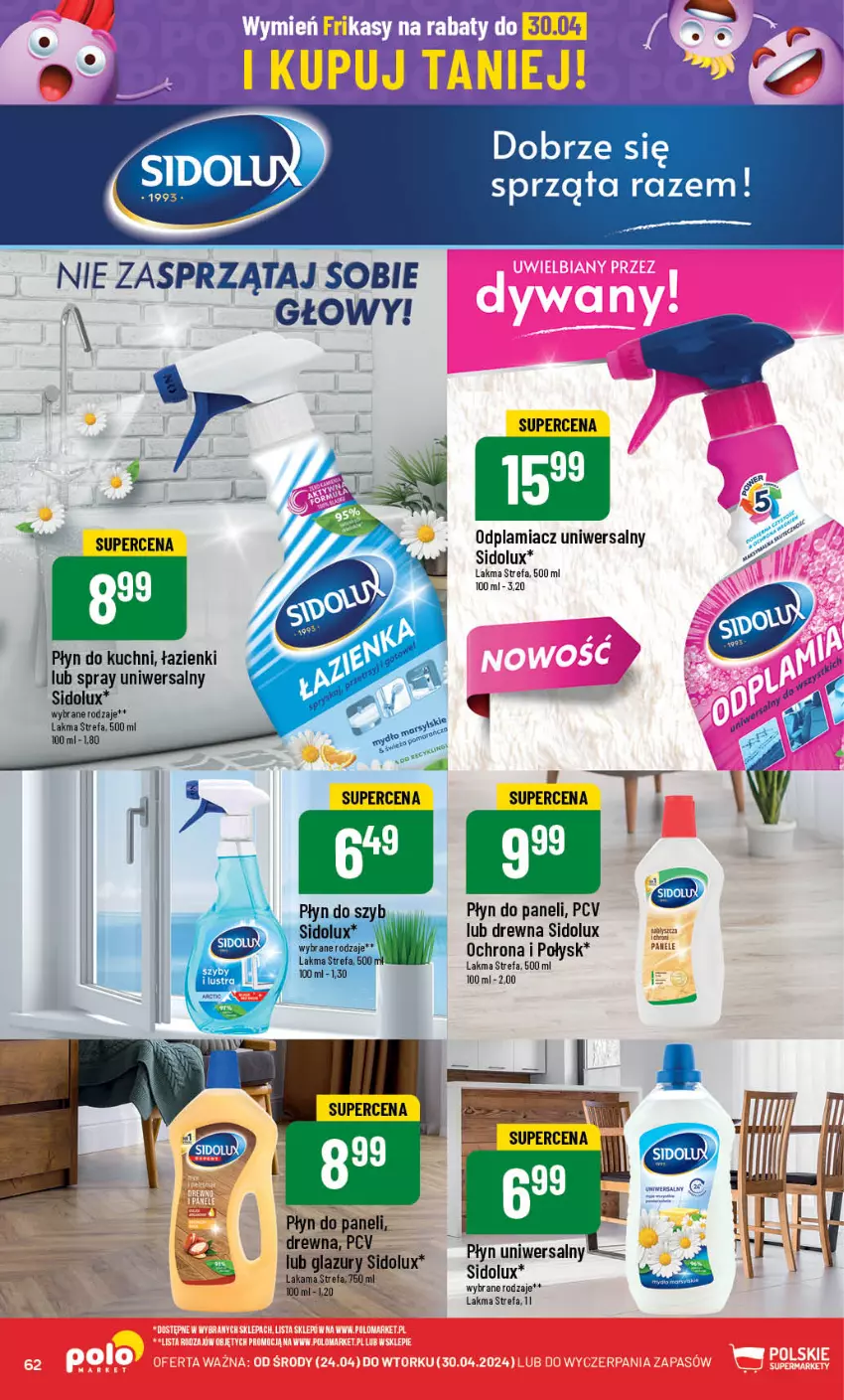 Gazetka promocyjna PoloMarket - Gazetka pomocyjna - ważna 24.04 do 30.04.2024 - strona 62 - produkty: Fa, Lazur, Odplamiacz, Sidolux, Szal