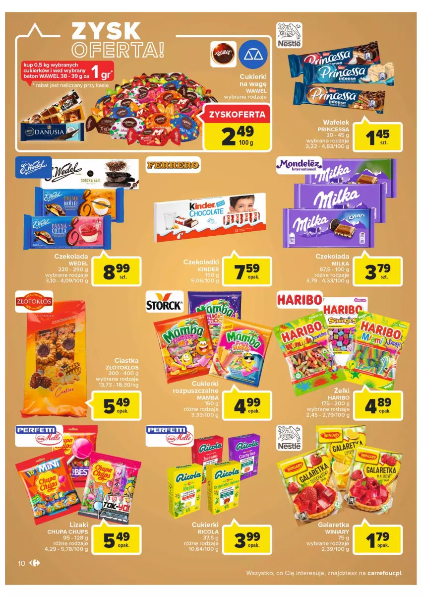 Gazetka promocyjna Carrefour - Gazetka Carrefour - ważna 01.03 do 12.03.2022 - strona 10 - produkty: Chupa Chups, Ciastka, Cukier, Cukierki, Czekolada, Gala, Galaretka, Haribo, LG, Princessa, Wafelek, Wawel, Winiary