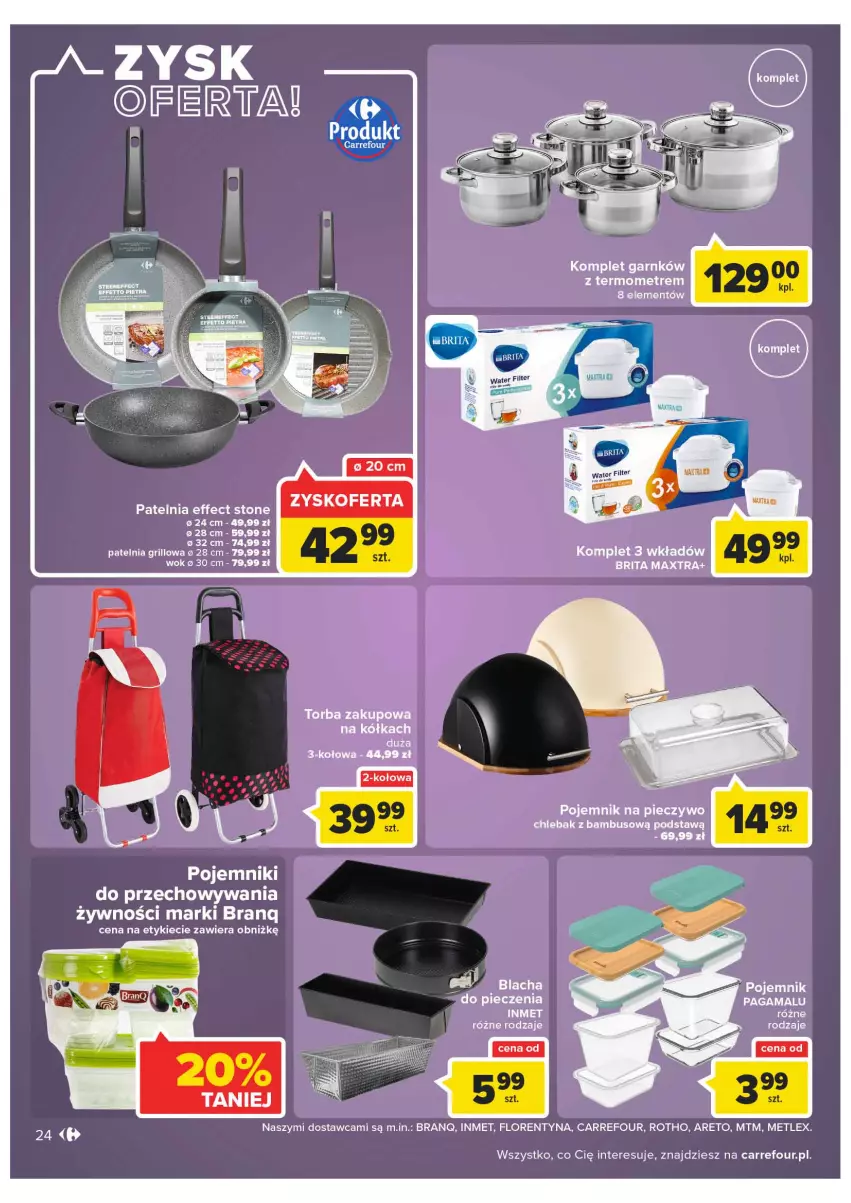 Gazetka promocyjna Carrefour - Gazetka Carrefour - ważna 01.03 do 12.03.2022 - strona 24 - produkty: Brit, Brita, Brita Maxtra, Chleb, Chlebak, Grill, Patelnia, Patelnia grillowa, Piec, Pieczywo, Pojemnik, Termometr