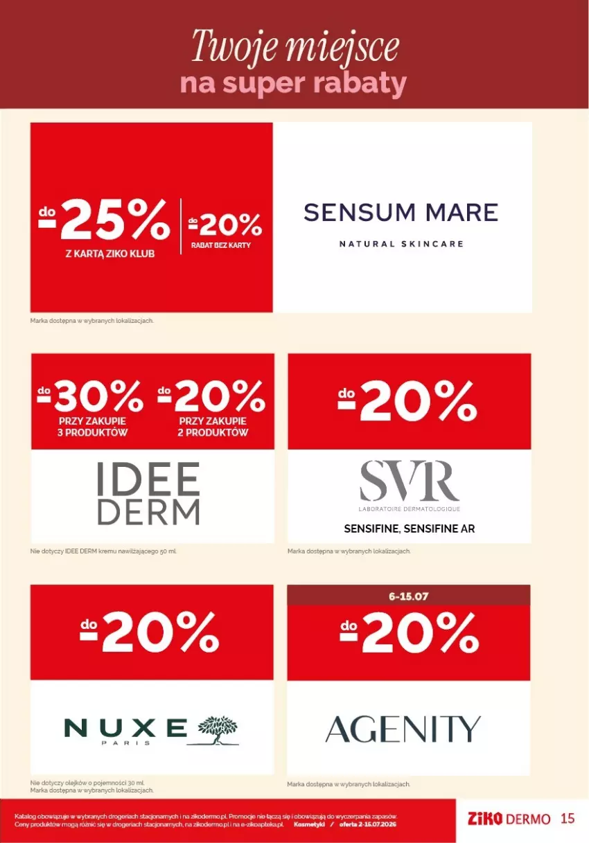 Gazetka promocyjna Ziko - Gazetka Ziko Dermo - ważna 02.07 do 15.07.2026 - strona 15 - produkty: Koc, Maska, Miarka, Nuxe, Olej, SVR