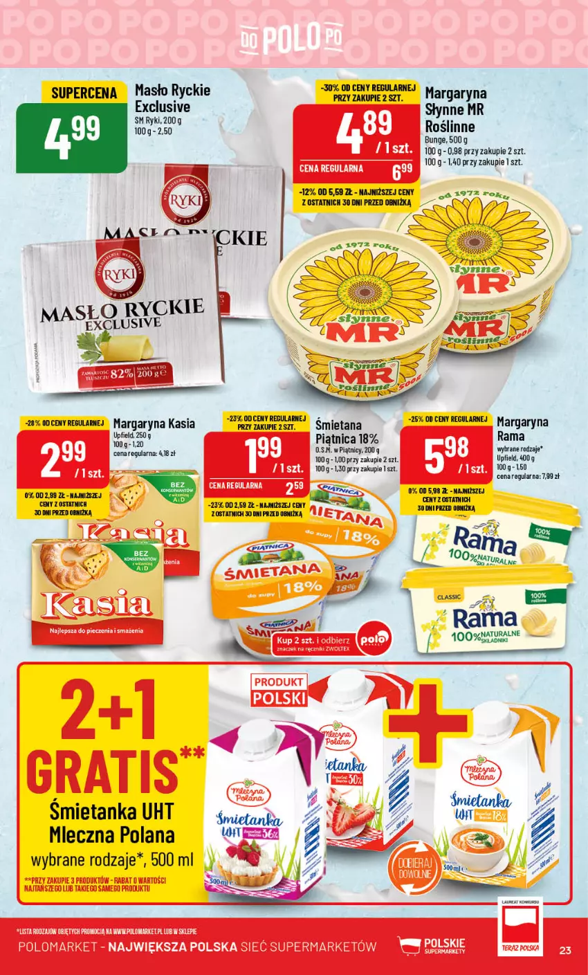 Gazetka promocyjna PoloMarket - Gazetka pomocyjna - ważna 04.10 do 10.10.2023 - strona 23 - produkty: Gra, LANA, Margaryna, Masło, Piątnica, Rama, Słynne