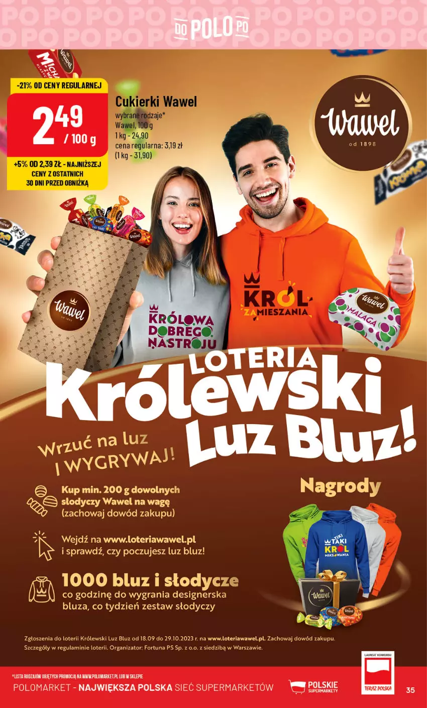 Gazetka promocyjna PoloMarket - Gazetka pomocyjna - ważna 04.10 do 10.10.2023 - strona 35 - produkty: Bluza, Fortuna, Gra, Królewski, O nas, Wawel