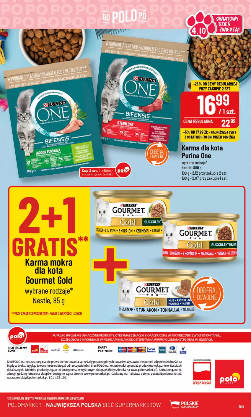 Gazetka promocyjna PoloMarket - Gazetka pomocyjna - ważna 04.10 do 10.10.2023 - strona 55 - produkty: Dres, Gourmet Gold, Laur, Pur, Purina