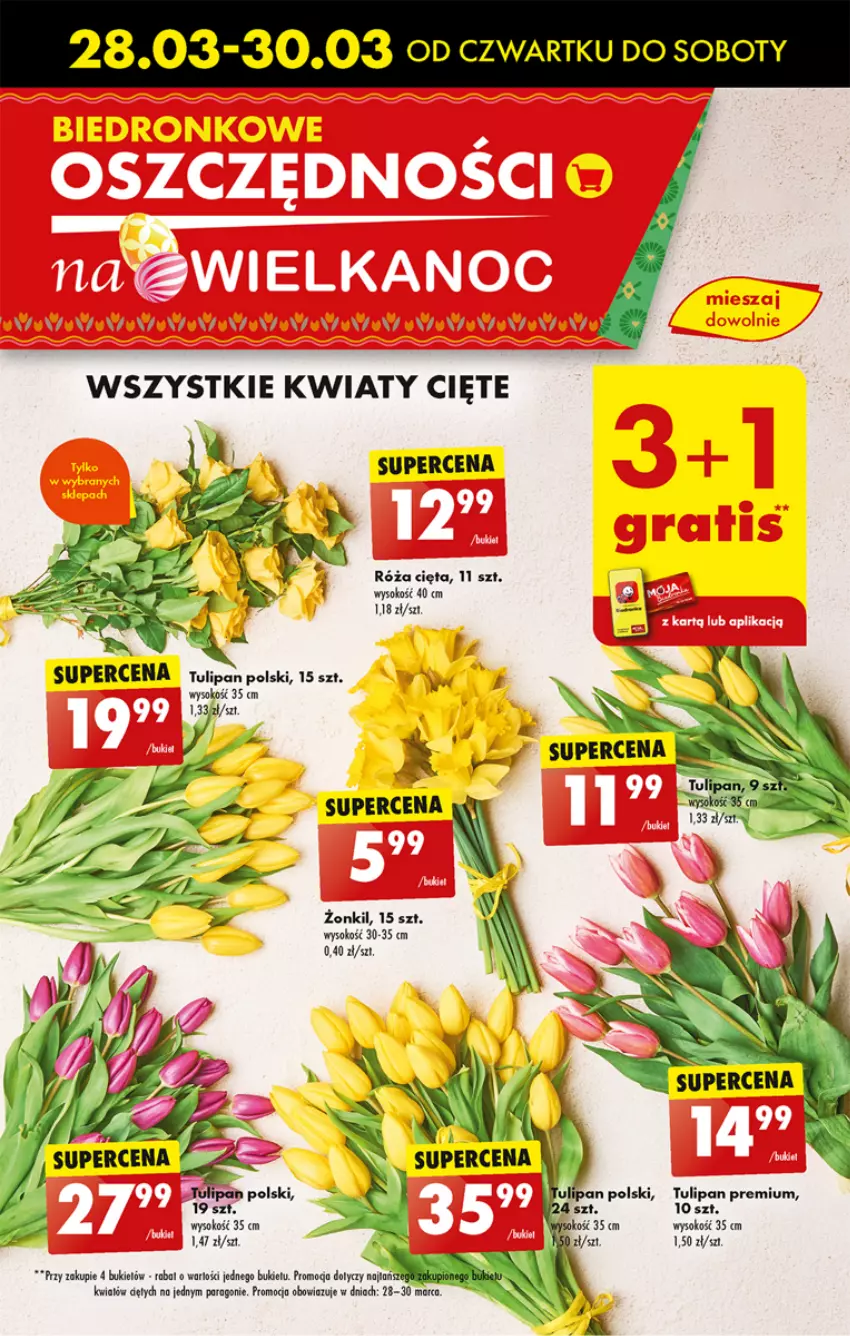 Gazetka promocyjna Biedronka - Od czwartku - ważna 28.03 do 03.04.2024 - strona 17 - produkty: Kwiaty cięte, Róża, Sok, Tulipan