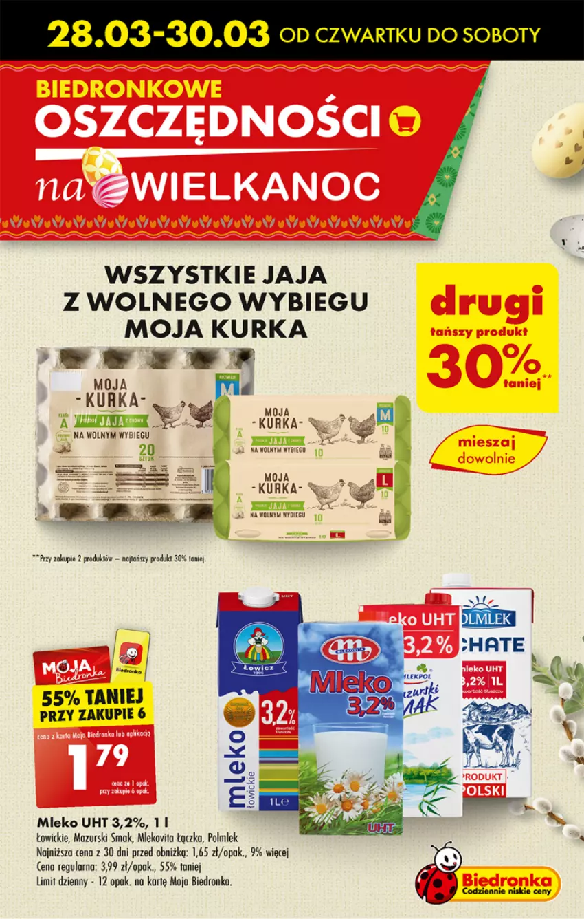 Gazetka promocyjna Biedronka - Od czwartku - ważna 28.03 do 03.04.2024 - strona 9 - produkty: Dron, Jaja, Jaja z wolnego wybiegu, Mleko, Mlekovita, POLMLEK, Ser