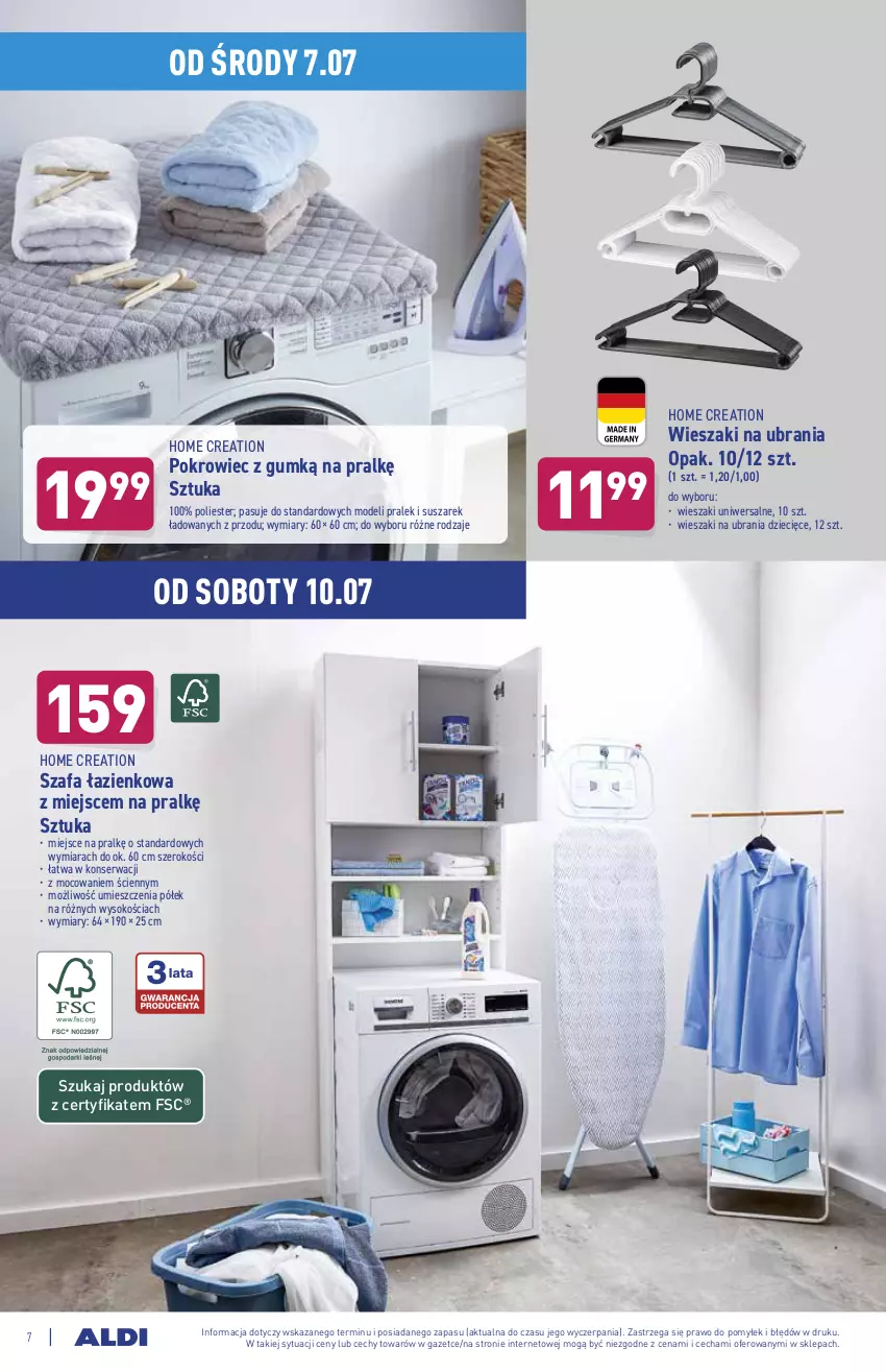 Gazetka promocyjna Aldi - OKAZJE DLA CIEBIE I DOMU - ważna 07.07 do 10.07.2021 - strona 7 - produkty: Dzieci, Fa, Pokrowiec, Ser, Sok, Szafa, Ubrania, Wieszak