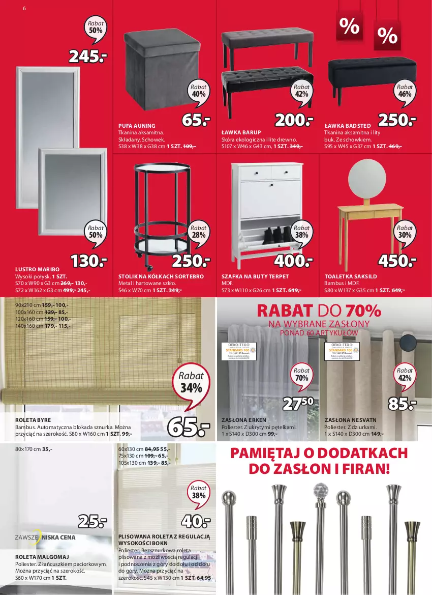 Gazetka promocyjna Jysk - Oferta tygodnia - ważna 12.01 do 25.01.2022 - strona 7 - produkty: Aksam, Buty, Fa, LG, Lustro, Mięta, Puf, Roleta, Sok, Stolik, Szafka, Szafka na buty, Toaletka, Zasłona