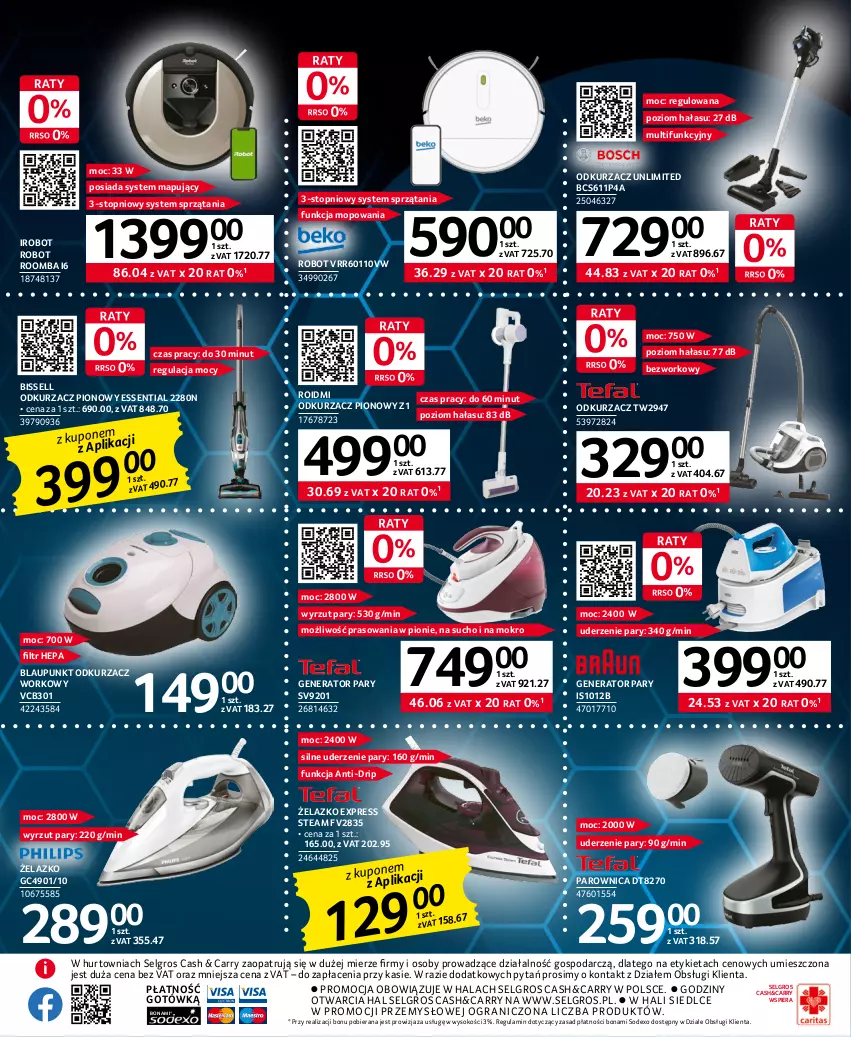 Gazetka promocyjna Selgros - Katalog Elektro - ważna 16.03 do 29.03.2023 - strona 11 - produkty: Generator pary, Gra, IRobot, LG, Mop, Odkurzacz, Parownica, Robot, Roomba, Sok, Top