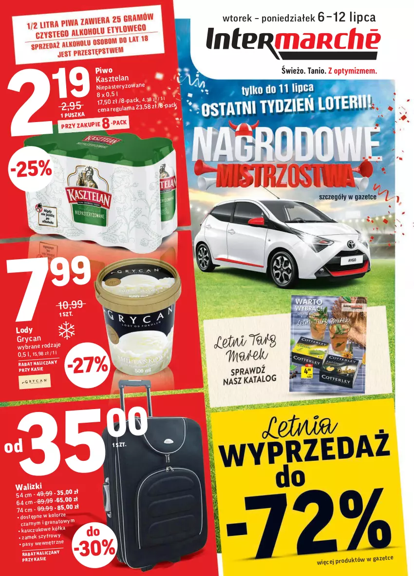 Gazetka promocyjna Intermarche - Gazetka promocyjna - ważna 06.07 do 12.07.2021 - strona 1 - produkty: Gry, Kasztelan, Lody, Piwo