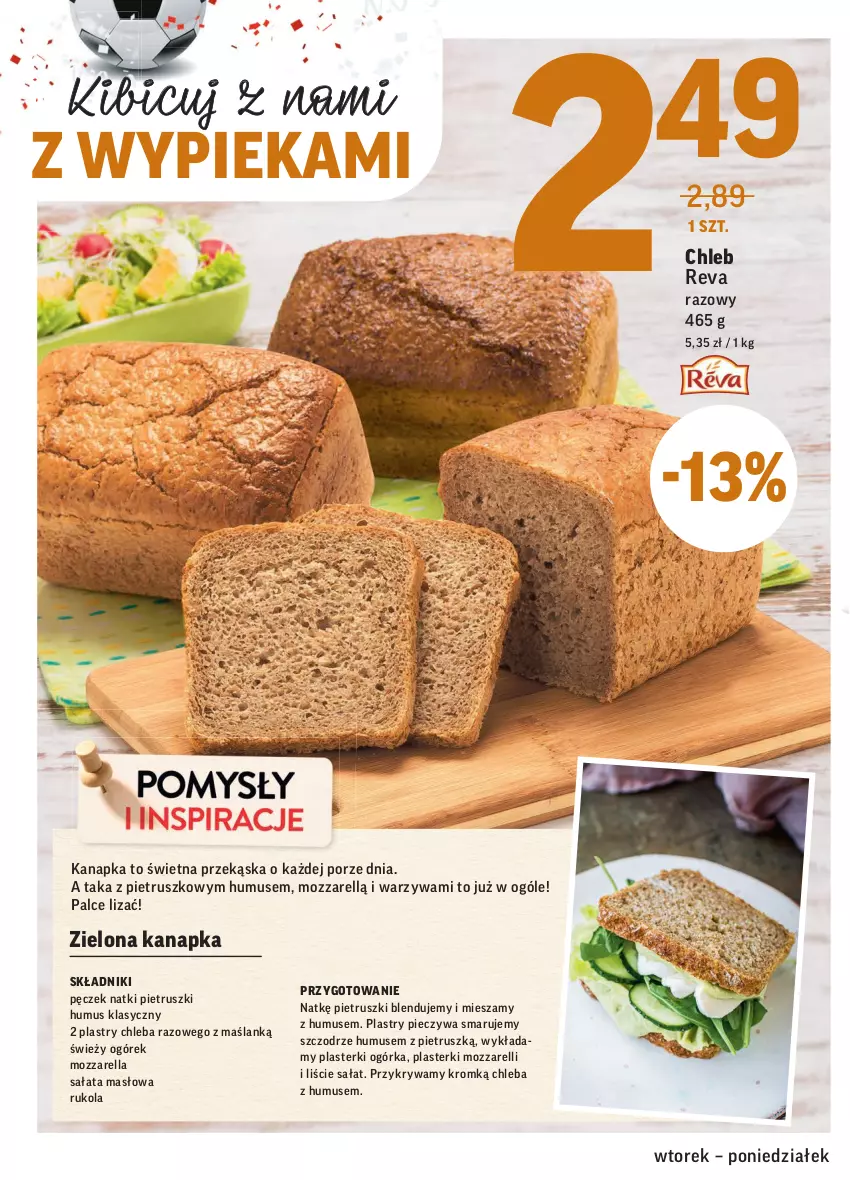 Gazetka promocyjna Intermarche - Gazetka promocyjna - ważna 06.07 do 12.07.2021 - strona 14 - produkty: BIC, Chleb, Masło, Mozzarella, Mus, Ogórek, Piec, Plasterki, Por, Rukola, Sałat, Sałata masłowa, Warzywa