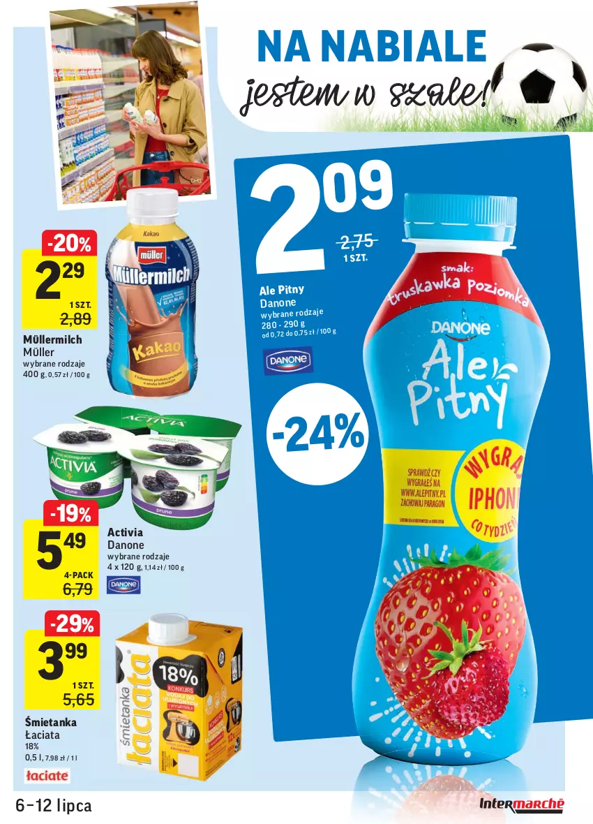 Gazetka promocyjna Intermarche - Gazetka promocyjna - ważna 06.07 do 12.07.2021 - strona 19 - produkty: Activia, Danone, Müller, Müllermilch, Szal