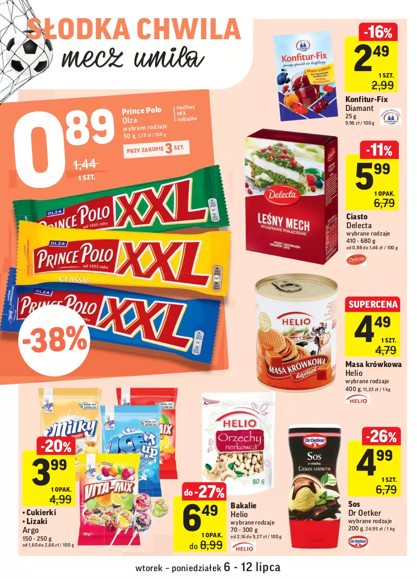 Gazetka promocyjna Intermarche - Gazetka promocyjna - ważna 06.07 do 12.07.2021 - strona 22 - produkty: Cukier, Cukierki, Delecta, Diamant, Helio, Lizaki, Masa krówkowa, Słodka Chwila, Sos