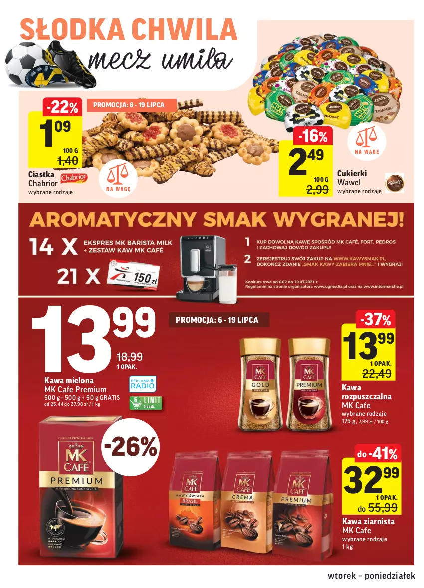 Gazetka promocyjna Intermarche - Gazetka promocyjna - ważna 06.07 do 12.07.2021 - strona 24 - produkty: Chabrior, Ciastka, Cukier, Cukierki, Gra, Kawa, Kawa mielona, Kawa rozpuszczalna, Kawa ziarnista, Słodka Chwila, Wawel