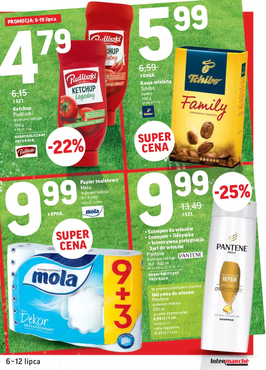 Gazetka promocyjna Intermarche - Gazetka promocyjna - ważna 06.07 do 12.07.2021 - strona 3 - produkty: Fa, Kawa, Kawa mielona, Ketchup, Mola, Pantene, Papier, Pudliszki, Szampon, Tchibo