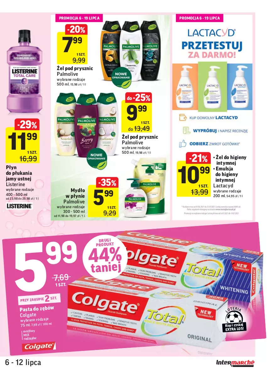 Gazetka promocyjna Intermarche - Gazetka promocyjna - ważna 06.07 do 12.07.2021 - strona 33 - produkty: Colgate, Emulsja, Lactacyd, LG, Listerine, Mydło, Mydło w płynie, Palmolive, Płyn do płukania, Płyn do płukania jamy ustnej