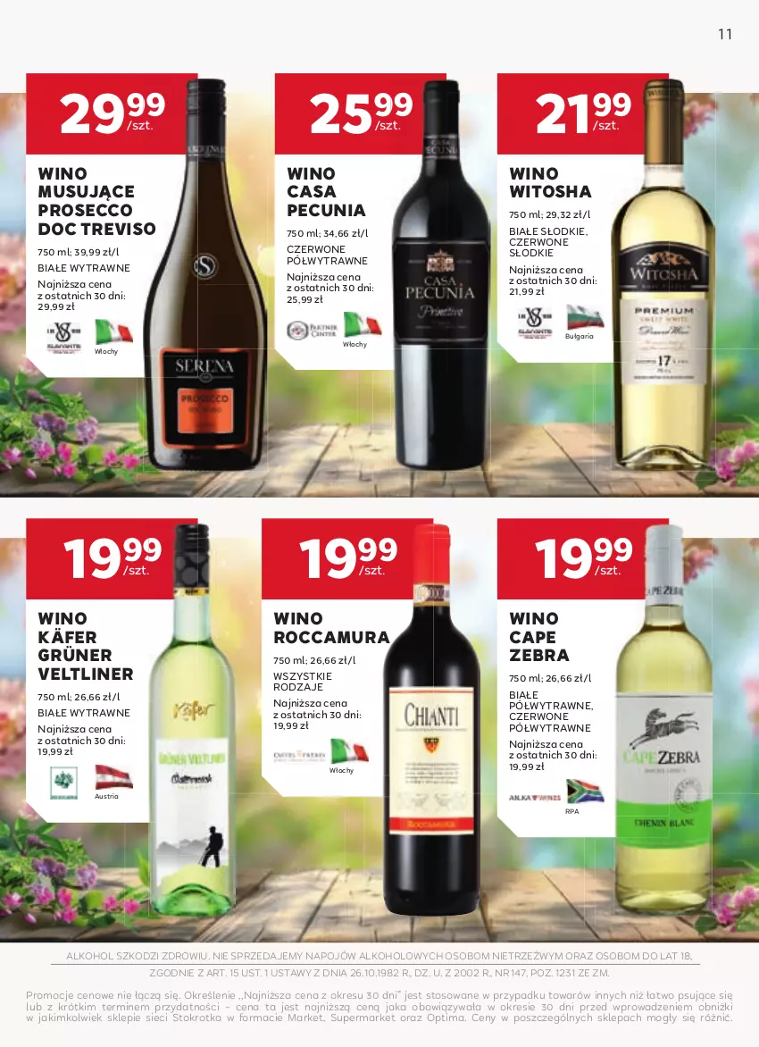 Gazetka promocyjna Stokrotka - W dobrym Smaku - ważna 23.04 do 21.05.2025 - strona 11 - produkty: Mus, Optima, Prosecco, Wino, Wino musujące