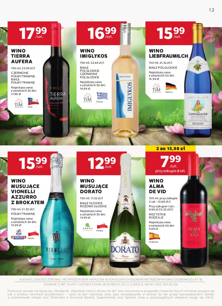 Gazetka promocyjna Stokrotka - W dobrym Smaku - ważna 23.04 do 21.05.2025 - strona 12 - produkty: Mus, Optima, Wino, Wino musujące