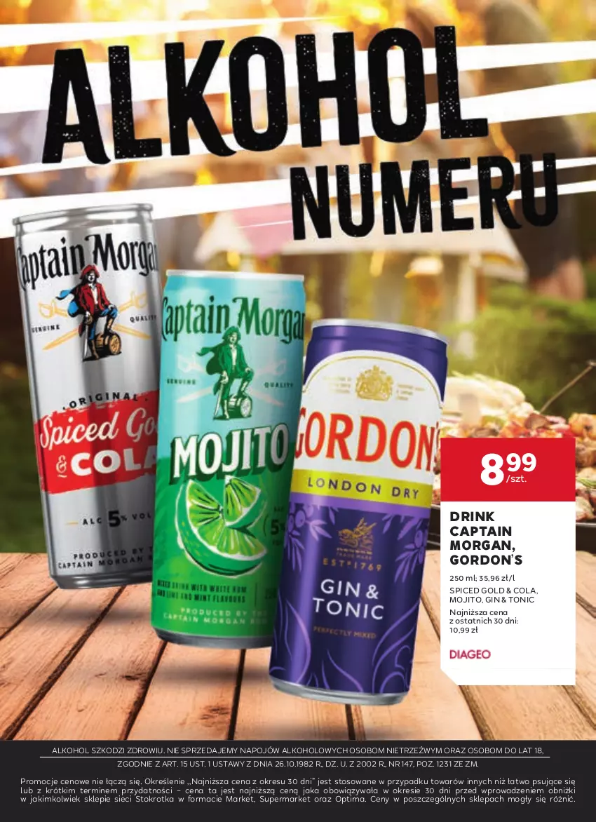 Gazetka promocyjna Stokrotka - W dobrym Smaku - ważna 23.04 do 21.05.2025 - strona 15 - produkty: Captain Morgan, Gin, Optima