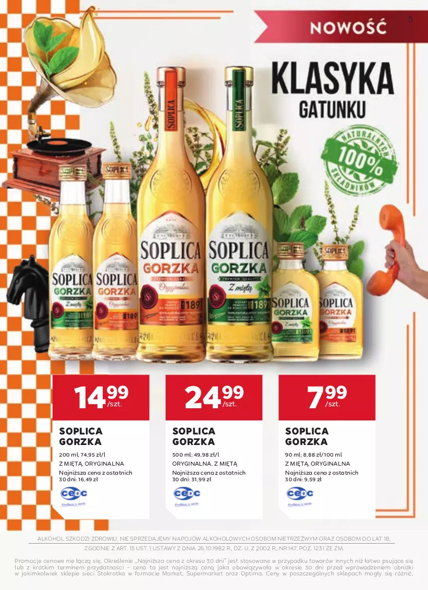 Gazetka promocyjna Stokrotka - W dobrym Smaku - ważna 23.04 do 21.05.2025 - strona 5 - produkty: Gin, Optima, Soplica