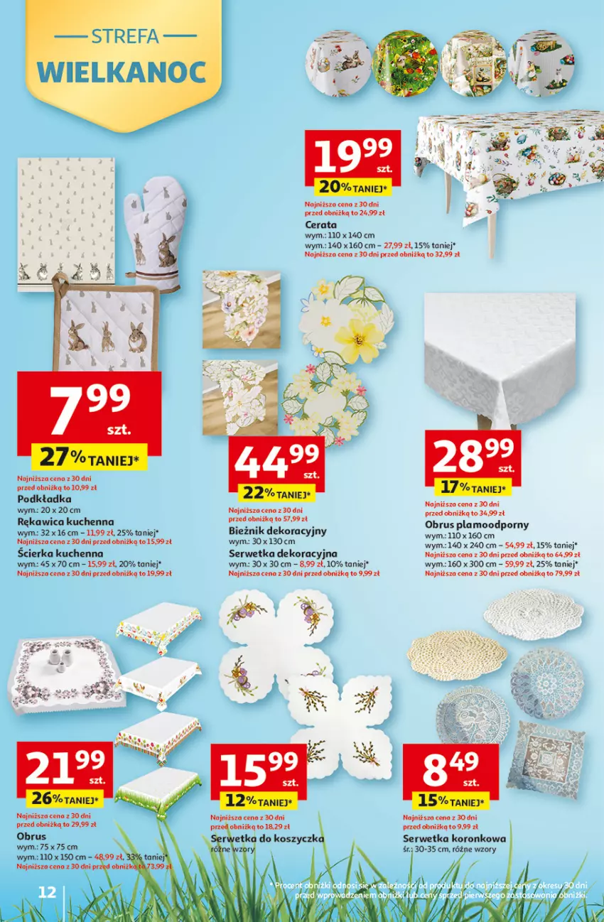 Gazetka promocyjna Auchan - Gazetka 30 Lat Hipermarket Auchan - ważna 12.03 do 18.03.2026 - strona 12 - produkty: Bieżnik, Kosz, Obrus, Podkład, Podkładka, Por, Rękawica kuchenna, Ser