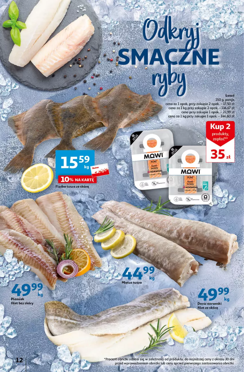 Gazetka promocyjna Auchan - Gazetka z MAŁĄ CENKĄ dźwigniesz więcej! Hipermarket Auchan - ważna 29.02 do 06.03.2024 - strona 12 - produkty: Dorsz, Por