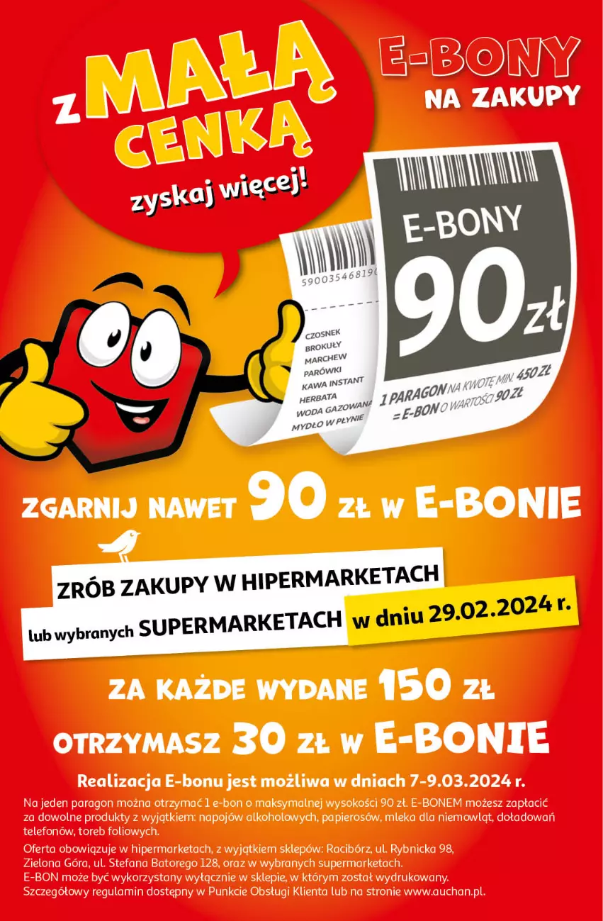 Gazetka promocyjna Auchan - Gazetka z MAŁĄ CENKĄ dźwigniesz więcej! Hipermarket Auchan - ważna 29.02 do 06.03.2024 - strona 4 - produkty: Fa, Papier, Sok, Telefon