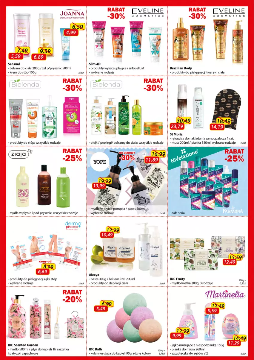 Gazetka promocyjna Kosmyk - Gazetka - ważna 09.04 do 30.04.2021 - strona 2 - produkty: Aloe vera, Balsam do ciała, Body, Eveline, Fa, Joanna, Krem do stóp, LG, Mus, Mydło, Płyn do kąpieli, Pompka, Sensual, Ser, Szczoteczka, Szczoteczka do zębów