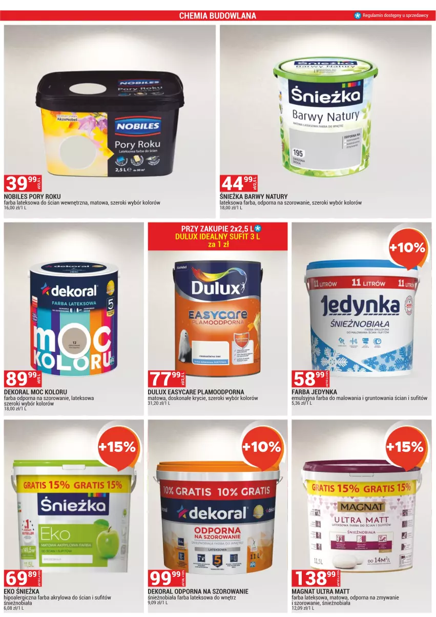 Gazetka promocyjna Merkury Market - ważna 01.06 do 30.06.2023 - strona 38 - produkty: Dekoral, Dulux, Fa, Farba akrylowa, Farba lateksowa, Gra, Grunt, LANA, Por, Sprzedawcy