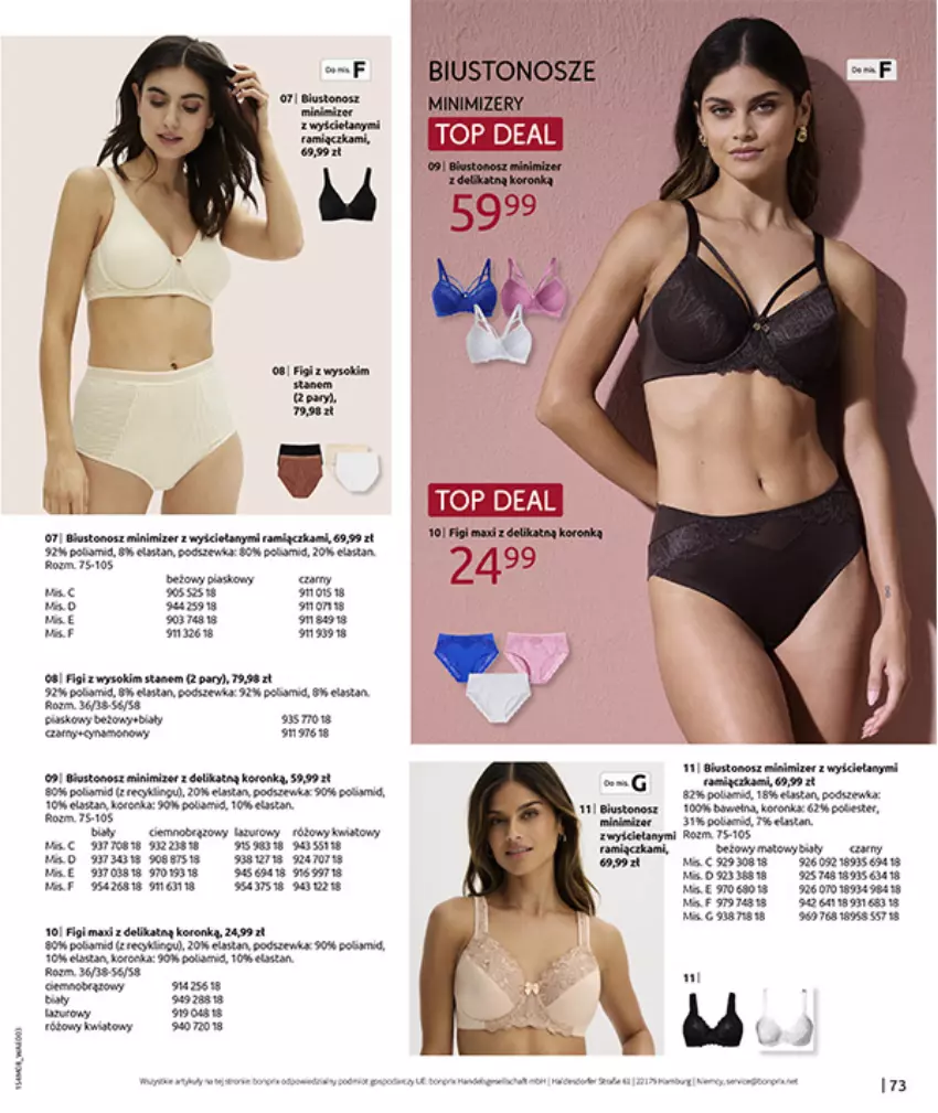 Gazetka promocyjna Bonprix - DENIM CLUB - ważna 10.08 do 08.09.2026 - strona 75 - produkty: Anew, Biustonosz, Fa, Figi, LG, Mus, Por, Sok, Sos