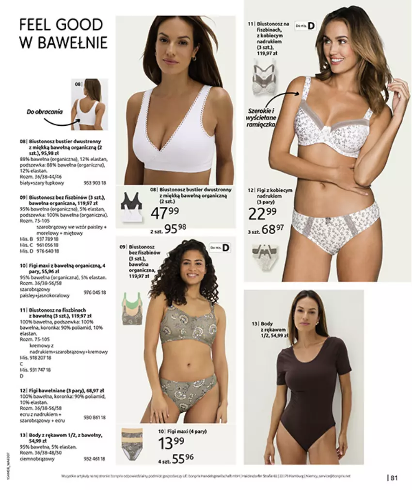 Gazetka promocyjna Bonprix - DENIM CLUB - ważna 10.08 do 08.09.2026 - strona 83 - produkty: Biustonosz, Body, Fa, Feta, Figi, Gra, Gry, HP, Kawa, Por, Ser, Wełna