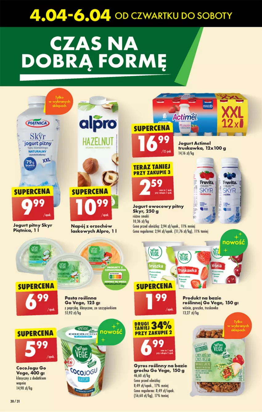 Gazetka promocyjna Biedronka - Od czwartku - ważna 04.04 do 10.04.2024 - strona 38 - produkty: Actimel, Alpro, Groch, Jogurt, Jogurt owocowy, Jogurt pitny, Napój, Piątnica, Tera