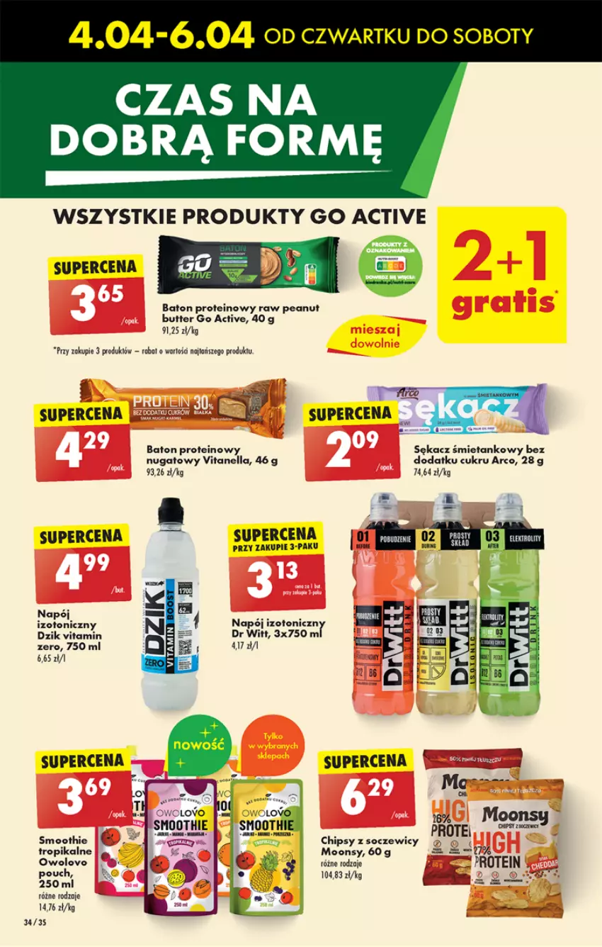 Gazetka promocyjna Biedronka - Od czwartku - ważna 04.04 do 10.04.2024 - strona 42 - produkty: Baton, Chipsy, Fa, Napój, Sękacz, Smoothie