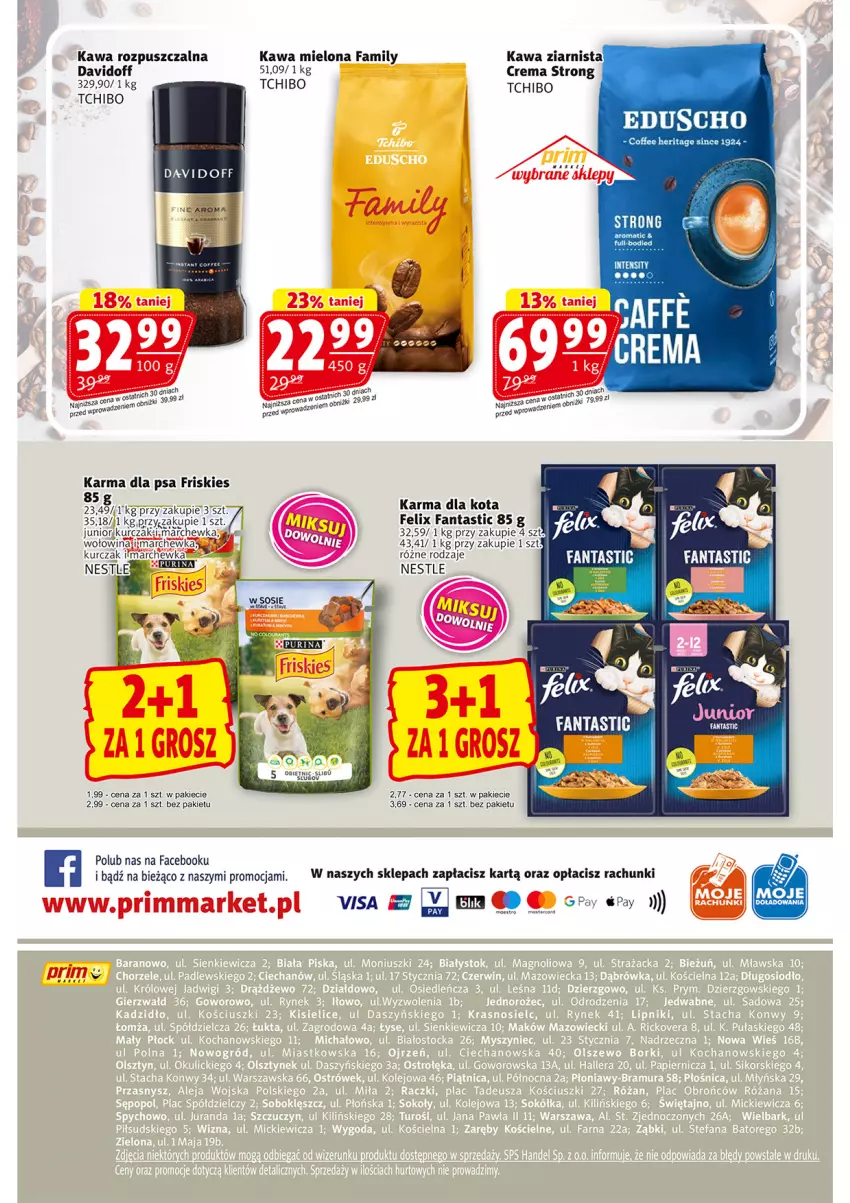 Gazetka promocyjna Prim Market - ważna 20.06 do 25.06.2025 - strona 16 - produkty: Davidoff, Fa, Fanta, Felix, Friskies, Kawa, Kawa mielona, Kawa rozpuszczalna, Kawa ziarnista, Kurczak, Marchewka, Tchibo, Wołowina