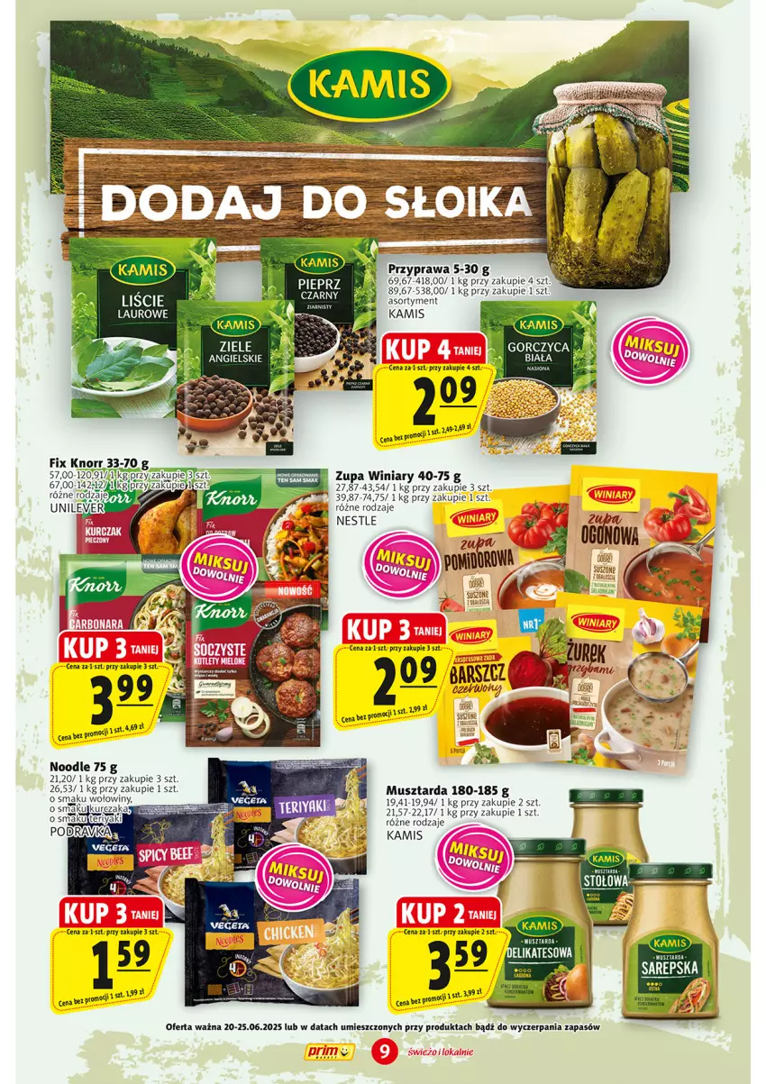 Gazetka promocyjna Prim Market - ważna 20.06 do 25.06.2025 - strona 9 - produkty: Kamis, Mus, Musztarda, Winiary, Zupa