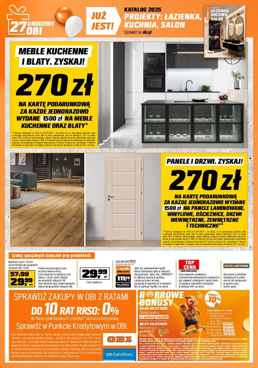 Gazetka promocyjna Obi - Gazetka OBI - ważna 18.06 do 08.07.2025 - strona 16 - produkty: Drzwi, Gra, Kuchnia, Meble, Olej, Ser, Sok, Top