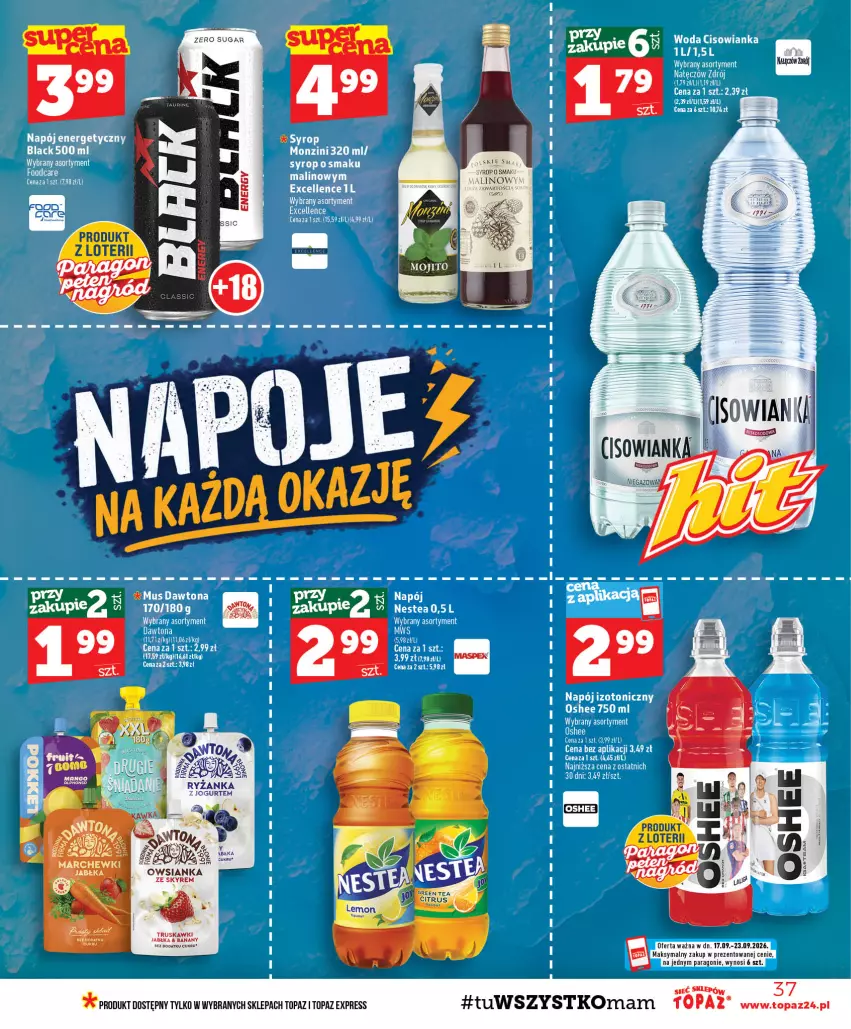 Gazetka promocyjna Topaz - Gazetka - ważna 17.09 do 23.09.2026 - strona 37 - produkty: Banany, Jabłka, Owsianka, Top, Truskawki