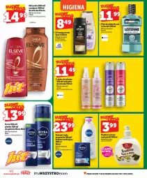 Gazetka promocyjna Topaz - Gazetka - Gazetka - ważna od 23.09 do 23.09.2026 - strona 40 - produkty: Nivea Men, Elseve, Top, Płyn do płukania jamy ustnej, Listerine, Joanna, Płyn do płukania, Miód, Szampon, Lakier do włosów, Acana, Odżywka, Mydło, Woda, Mięta, Nivea, Lakier, Mleko, Fa