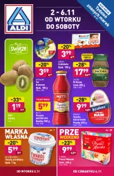 Gazetka promocyjna Aldi - Gazetka - ważna od 06.11 do 06.11.2021 - strona 1 - produkty: Krakus, Ser, Twaróg, Mleczna Rzeka, Kiwi, Tera, Szynka konserwowa, Szynka, Mleczko, Czekolada, Ptasie mleczko, Hochland, E. Wedel, Jacobs, Kinder