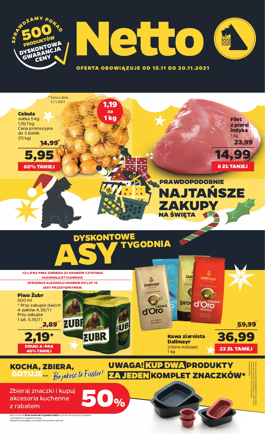 Gazetka promocyjna Netto - Gazetka spożywcza - ważna 15.11 do 20.11.2021 - strona 1 - produkty: Cebula, Dallmayr, Filet z piersi indyka, Gra, Kawa, Kawa ziarnista, Koc, Piwa, Piwo, Siatka, Waga